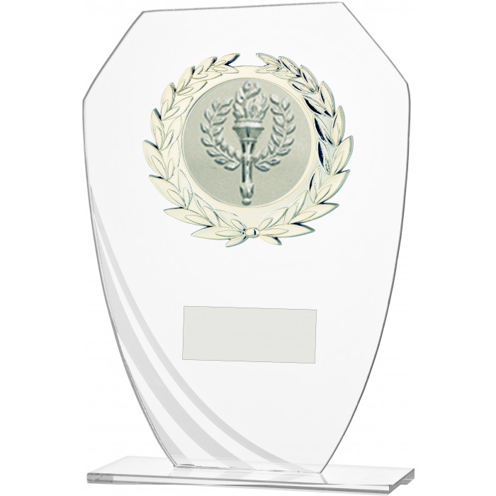 DECORATIVE FROSTED STRIPE BUDGET GLASS AWARD - STOCK CENTRE - 3 SIZES